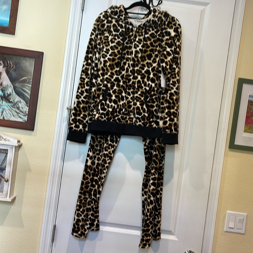 Y2K leopard track suit